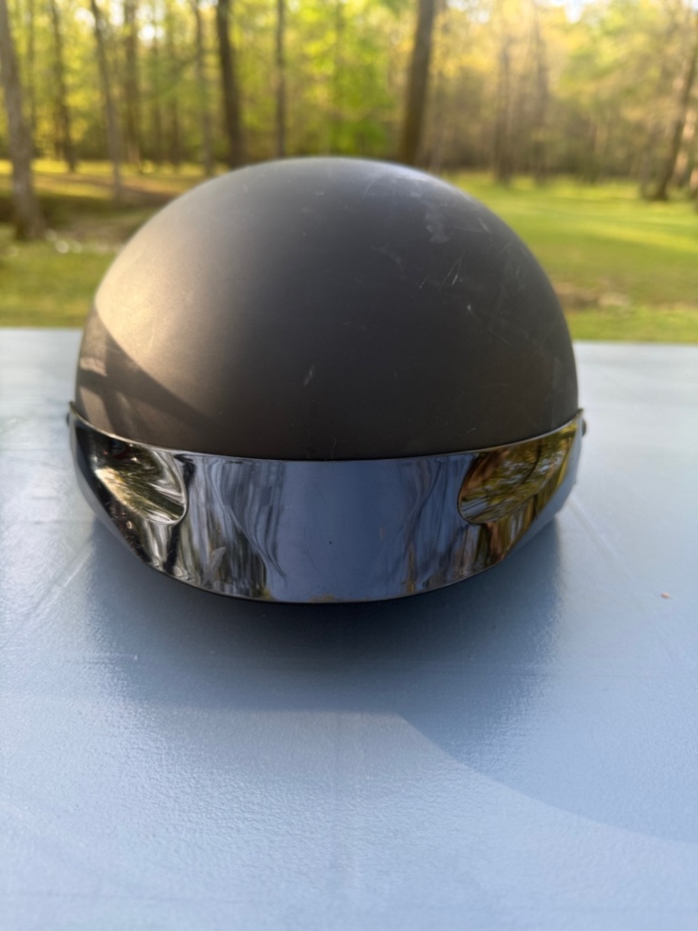 Harley-Davidson Black Matte Half Helmet with Tinted Visor - Picture 2 of 7
